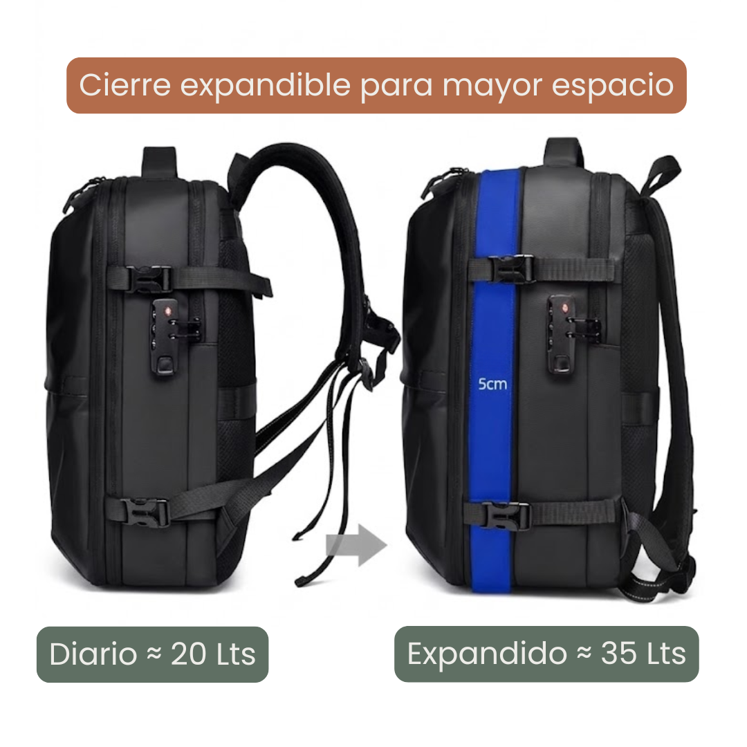 Mochila de Viaje Viral con bolso compresi&oacute;n expandible